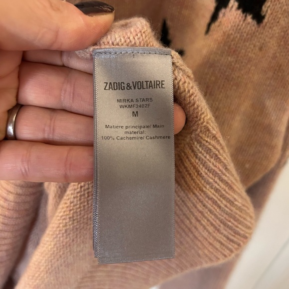 ZADIG & VOLTAIRE MIRKA STATS CASHMERE CARDIGAN SWEATER SIZE MEDIUM - Picture 9 of 11